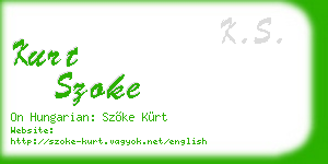 kurt szoke business card